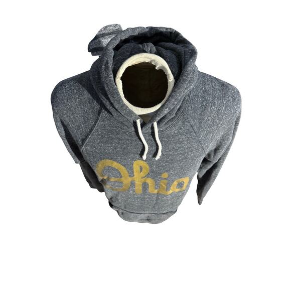 Homage Ohio Hoodie Men’s L Heather Gray Gold Script Made in USA Pullover - Picture 2 of 5